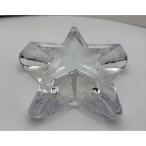 SIMON PEARCE SIGNED STUDIO ART GLASS STAR PAPERWEIGHT 5” Wide 1.5” Heavy Clear